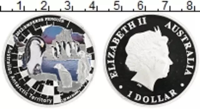 Монета доллар Австралии 2012 года Серебро Цветная