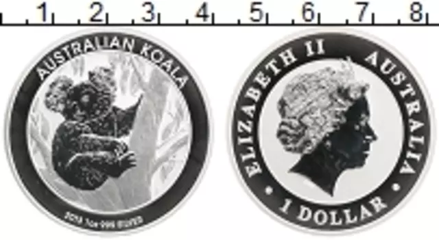 Монета доллар Австралии 2013 года Серебро Коала