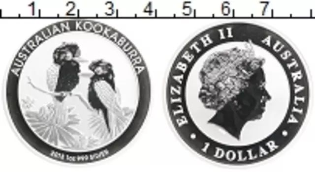 Монета доллар Австралии 2013 года Серебро Кукабура