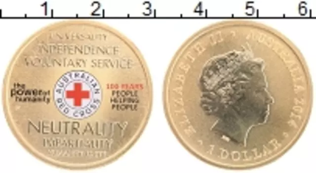 Монета доллар Австралии 2014 года Латунь Елизавета II