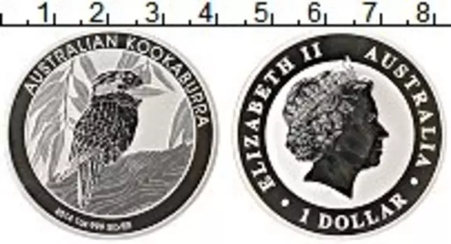 Монета доллар Австралии 2014 года Серебро Елизавета II