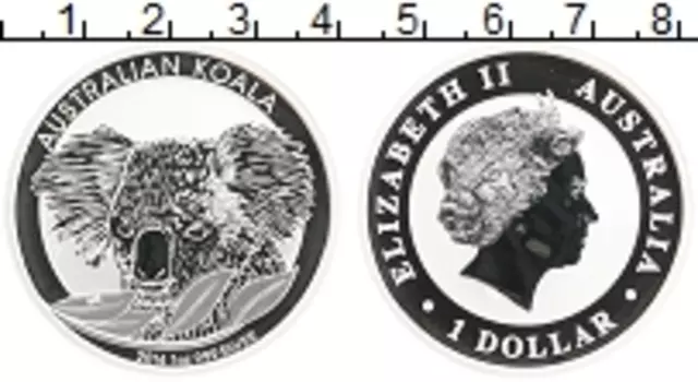 Монета доллар Австралии 2014 года Серебро Елизавета II
