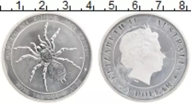 Монета доллар Австралии 2015 года Серебро Cиднейский лейкопаутинный паук