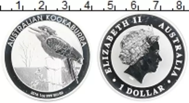 Монета доллар Австралии 2016 года Серебро Кукабара
