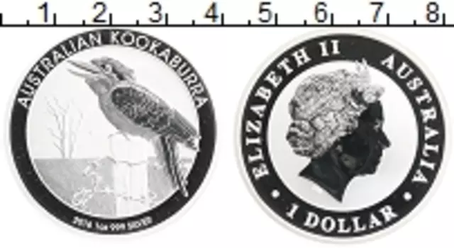 Монета доллар Австралии 2016 года Серебро Кукабура