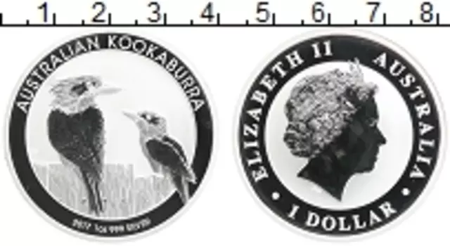 Монета доллар Австралии 2017 года Серебро Кукабура