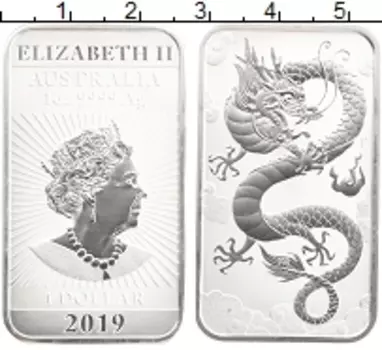 Монета доллар Австралии 2019 года Серебро Елизавета II