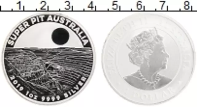 Монета доллар Австралии 2019 года Серебро Золотой рудник Супер Пит