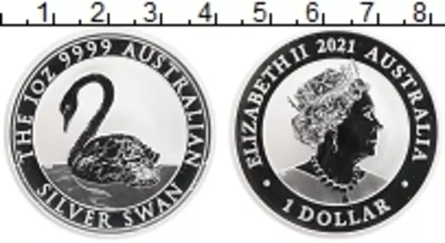 Монета доллар Австралии 2021 года Серебро Елизавета II
