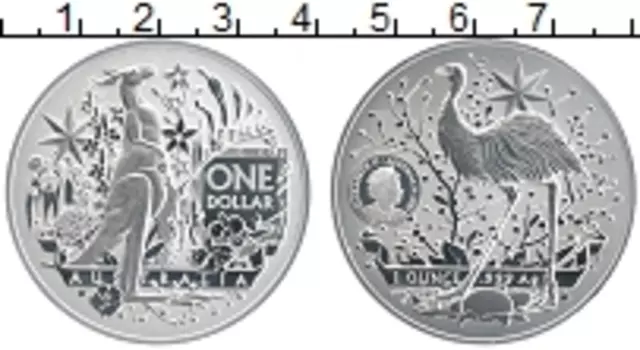 Монета доллар Австралии 2021 года Серебро Елизавета II