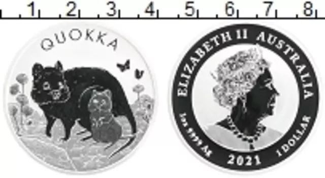 Монета доллар Австралии 2021 года Серебро Квокка