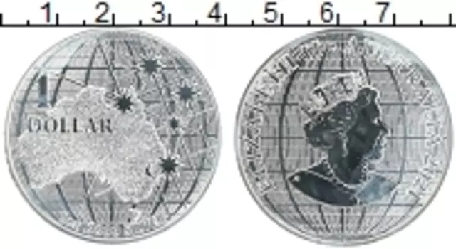 Монета доллар Австралии 2021 года Серебро Звёздная карта