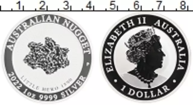 Монета доллар Австралии 2022 года Серебро Елизавета II