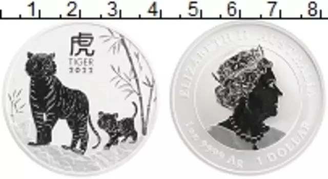 Монета доллар Австралии 2022 года Серебро Елизавета II