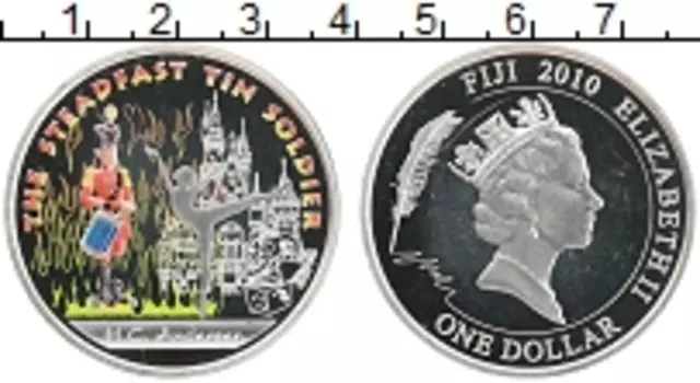 Монета доллар Фиджи 2010 года Серебро Цветная
