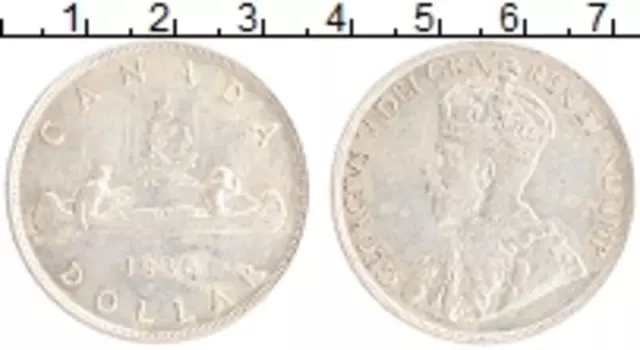 Монета доллар Канады 1936 года Серебро Георг V