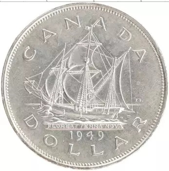 Монета доллар Канады 1949 года Серебро Георг VI