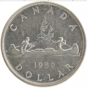 Монета доллар Канады 1950 года Серебро Георг VI