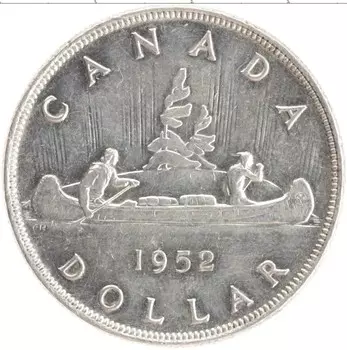 Монета доллар Канады 1952 года Серебро Георг VI