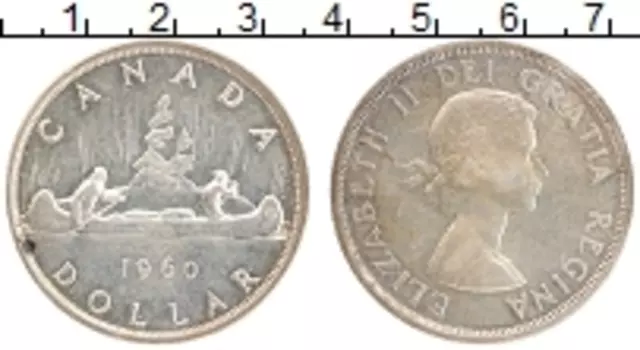 Монета доллар Канады 1960 года Серебро Елизавета II