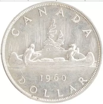 Монета доллар Канады 1960 года Серебро Елизавета II