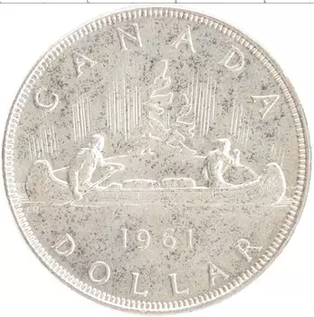 Монета доллар Канады 1961 года Серебро Елизавета II