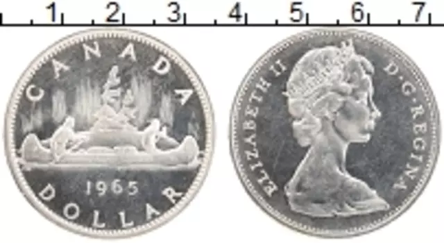 Монета доллар Канады 1965 года Медно-никель