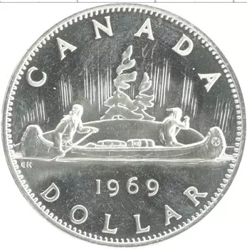 Монета доллар Канады 1969 года Медно-никель Елизавета II