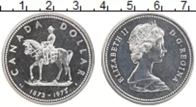 Монета доллар Канады 1973 года Серебро Елизавета II