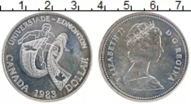 Монета доллар Канады 1983 года Серебро Елизавета II
