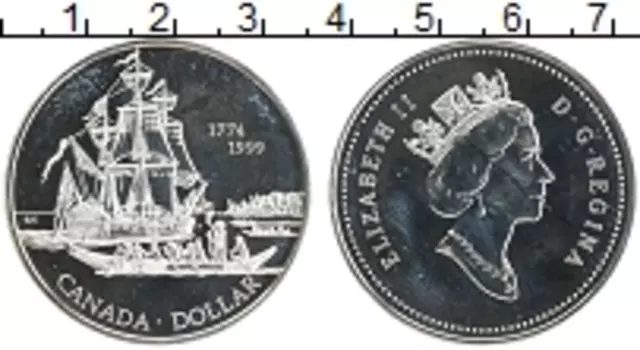 Монета доллар Канады 1999 года Серебро Елизавета II