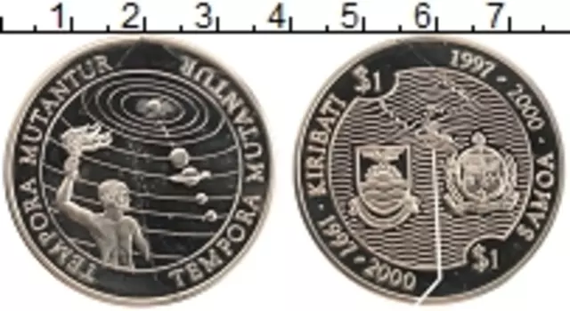 Монета доллар Кирибати 2000 года Медно-никель Монета пазл