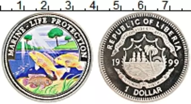 Монета доллар Либерии 1999 года Медно-никель Цифровая печать