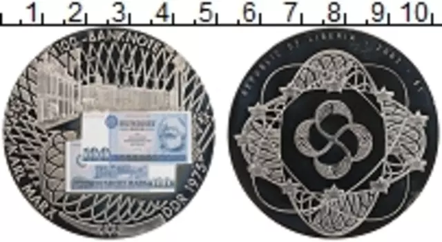 Монета доллар Либерии 2002 года Медно-никель Банкноты ГДР