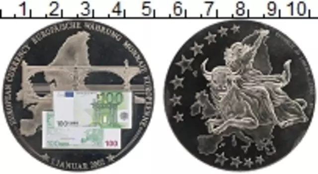 Монета доллар Либерии 2002 года Медно-никель Переход на евро