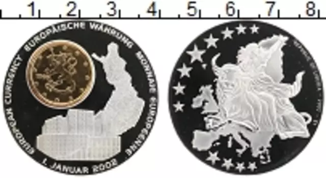 Монета доллар Либерии 2002 года Посеребрение Евро монеты