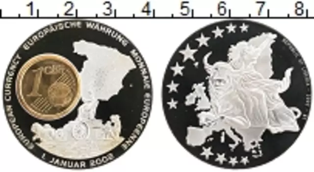 Монета доллар Либерии 2002 года Посеребрение Евро монеты