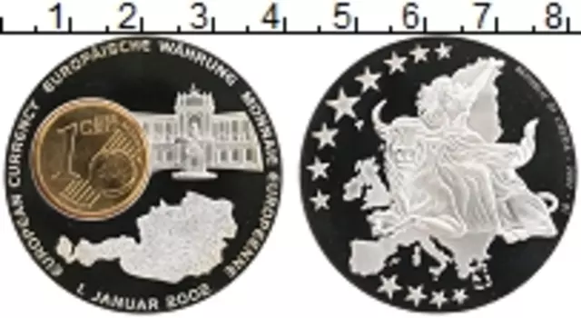 Монета доллар Либерии 2002 года Посеребрение Евро монеты