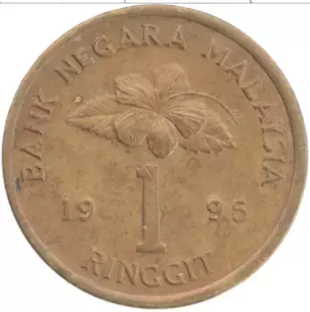 Монета доллар Малайзии 1995 года Бронза
