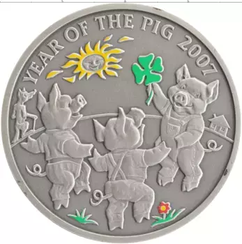 Монета доллар Ниуэ 2006 года Серебро Цветная