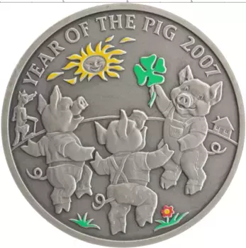 Монета доллар Ниуэ 2006 года Серебро Цветная