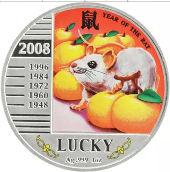 Монета доллар Ниуэ 2008 года Серебро Цветная