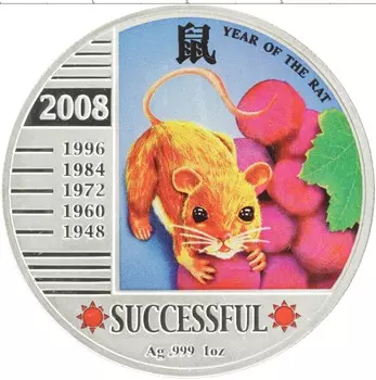 Монета доллар Ниуэ 2008 года Серебро Цветная