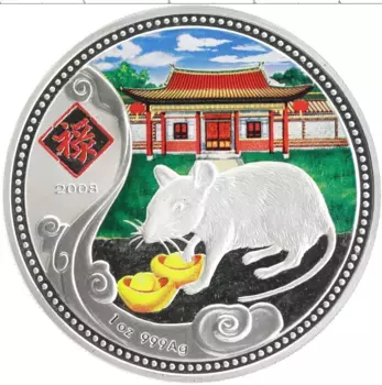 Монета доллар Ниуэ 2008 года Серебро Цветная