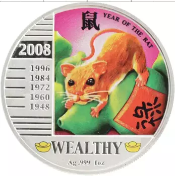 Монета доллар Ниуэ 2008 года Серебро Цветная