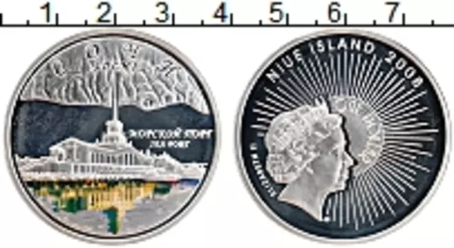 Монета доллар Ниуэ 2008 года Серебро Елизавета II