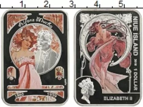 Монета доллар Ниуэ 2010 года Серебро Елизавета II