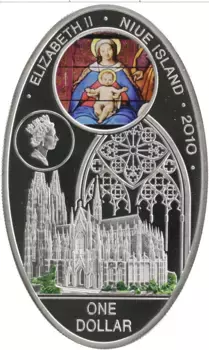 Монета доллар Ниуэ 2010 года Серебро Елизавета II