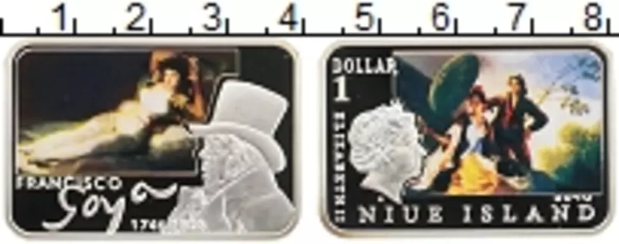 Монета доллар Ниуэ 2010 года Серебро Франциско Гойя