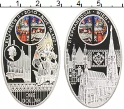 Монета доллар Ниуэ 2010 года Серебро Собор Святого Стефана